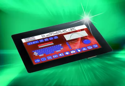 7" LowCost HMI mit RS-232, SPI, I²C, USB samit Touch und über 1000cd/m²