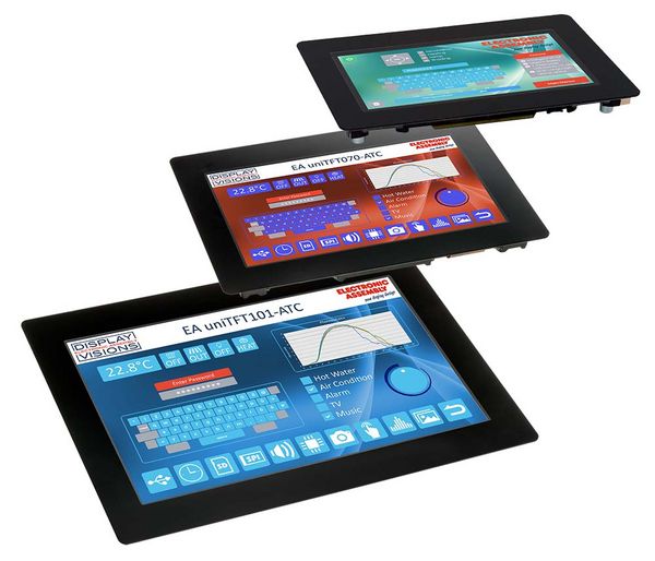 uniTFT Intelligente HMI Displays mit PCAP zum Bedienen und Steueren