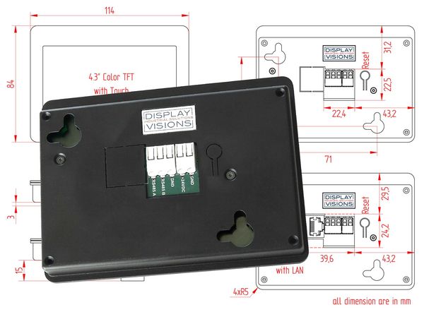 HMI mit Modbus zur Wandmontage und zum Frontplatteneinbau