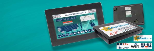 HMI Displays für Modbus RTU/TCP LAN, WiFi, RS485, RS232, USB, I2C, SPI